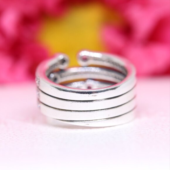 Pandora SHIMMERING OCEAN, FROSTY MINT & CLEAR CZ Sizes 6-7 191002CZF - Picture 3 of 6